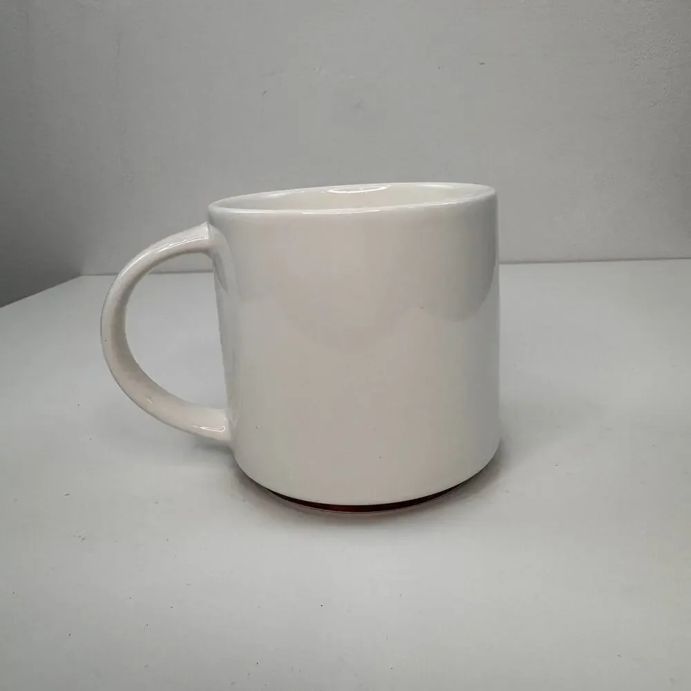 Williams Sonoma L Monogram Gold White Coffee Mug Impressed Ceramic Drinkware Cup